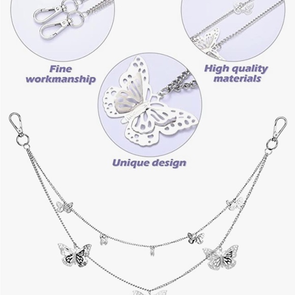 Accessories - NWT Silver Tone Butterfly Chain Belt